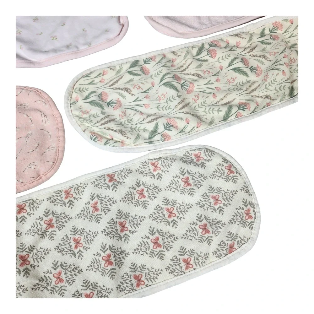 Neat Solutions‎ Floral Baby Burp Cloths Set of 6 Botanical Terry Backed Lot
